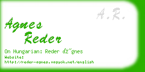 agnes reder business card